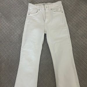 zara flare white jeans